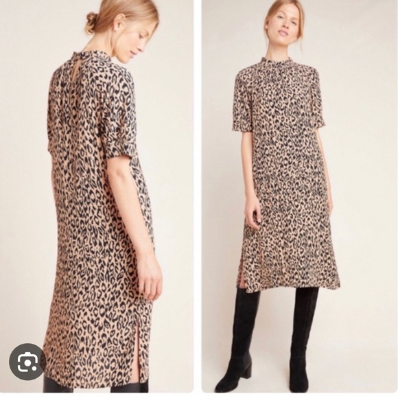 Anthropologie Dresses & Skirts - Anthropologie animal print sheath dress sz M